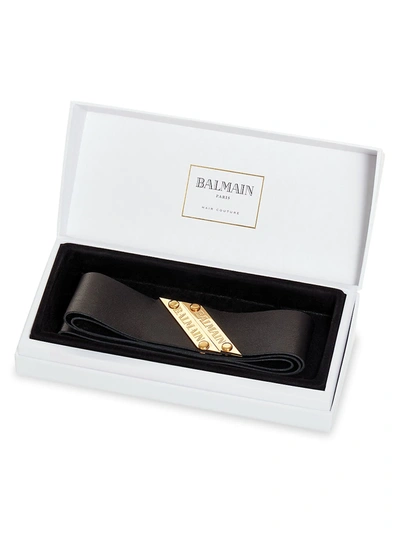 Balmain Standard Leather Headband In Black