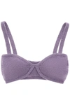 Khaite Eda Knitted Cashmere Bralette In Purple