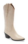 Jeffrey Campbell Dagget Western Boot In Natural Black Leather