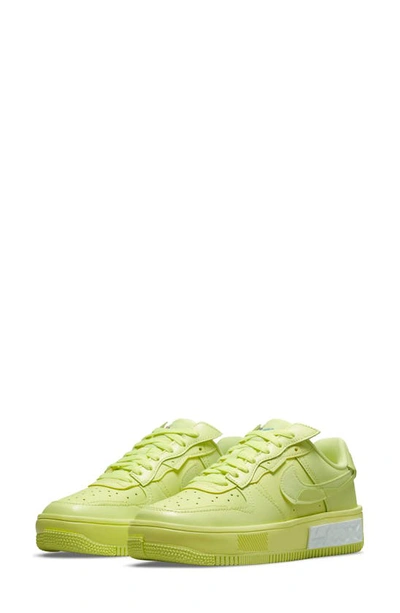 Nike Womens Yellow Strike Air Force 1 Fontanka Low-top Leather Trainers 5 In Yellow Strike/ Lemon Twist