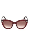 Tom Ford Izzi Acetate Cat-eye Polarized Sunglasses In Red