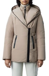 Mackage Adali Hooded Water Repellent Down Jacket In Camel