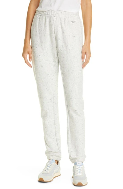 Rag & Bone Organic French Cotton-terry Track Pants In Ivory Multi