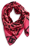 Dolce & Gabbana Dg Leopard-print Silk Scarf In Nero Fuxia