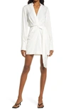 Significant Other Lola Draped Plunge Neck Mini Dress In Ivory