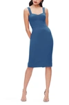 Dress The Population Nicole Sweetheart Neck Cocktail Dress In Blue