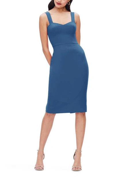 Dress The Population Nicole Sweetheart Neck Cocktail Dress In Peacock Blue