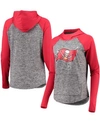 G-III 4HER BY CARL BANKS WOMEN'S HEATHERED GRAY-RED TAMPA BAY BUCCANEERS CHAMPIONSHIP RING PULLOVER HOODIE
