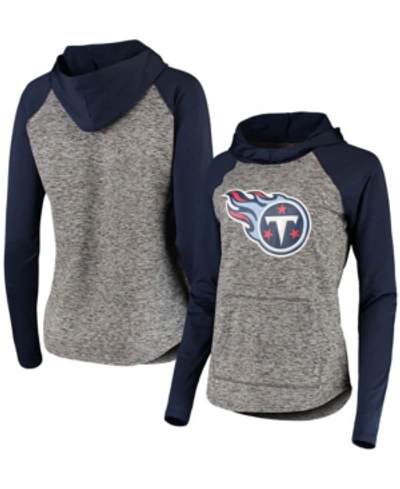 G-iii 4her By Carl Banks Women's Heathered Gray-black Tennessee Titans Championship Ring Pullover Hoodie In Heather Gray-navy
