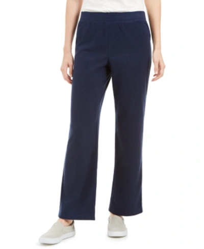 Karen Scott Pull-on Microfleece Pants, Created For Macy's In Intrepid Blue