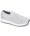 Kenneth Cole Reaction Cameron Jewel Jogger Womens Fitness Lifestyle Slip-on Sneakers In Gray