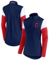 Fanatics Women's Navy, Red Cleveland Indians Authentic Fleece Quarter-zip Jacket In Navy