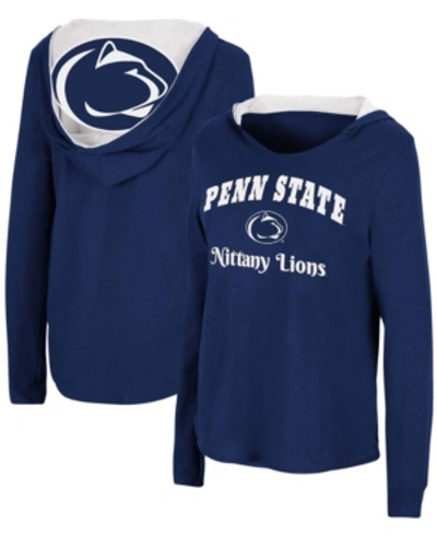 Colosseum Women's Navy Penn State Nittany Lions Catalina Hoodie Long Sleeve T-shirt