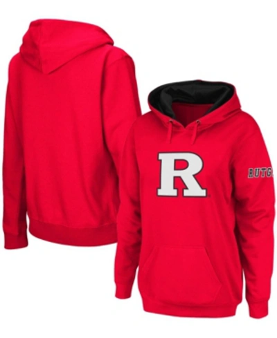 Stadium Athletic Women's Scarlet Rutgers Scarlet Knights Team Big Logo Pullover Hoodie In Red