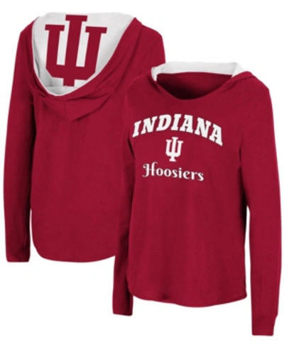 Colosseum Women's Crimson Indiana Hoosiers Catalina Hoodie Long Sleeve T-shirt