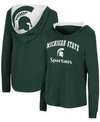 COLOSSEUM WOMEN'S GREEN MICHIGAN STATE SPARTANS CATALINA HOODIE LONG SLEEVE T-SHIRT