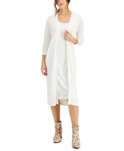 Inc International Concepts 2-fer. Sweater Dress Set, Created For Macy's In White