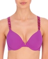 Natori Pure Luxe Full Fit Coverage T-shirt Everyday Support Bra (32b) Women's In Mulberry/cinnabar