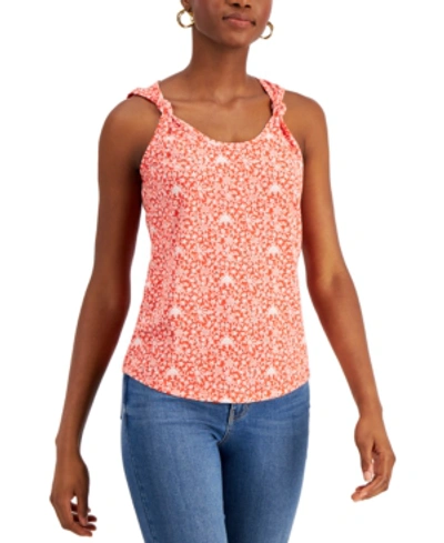 Inc International Concepts Cotton Twisted-strap Tank Top, Created For Macy's In Blackbriel