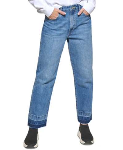 Dkny Jeans Kent High-rise Straight-leg Jeans In Medium Wash Denim