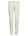40weft Man Pants Beige Size 28 Cotton, Linen, Lycra