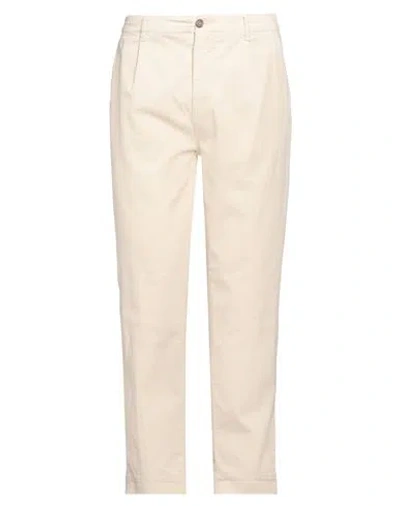 40weft Man Pants Beige Size 36 Cotton, Polyester, Elastane