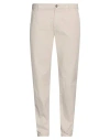 40weft Man Pants Beige Size 40 Cotton, Elastane