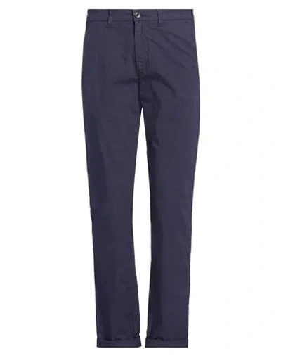 40weft Man Pants Blue Size 42 Cotton, Elastane