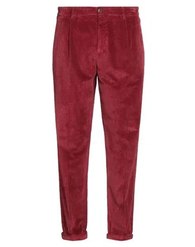 40weft Man Pants Brick Size 36 Cotton, Modal, Elastane In Red