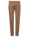 40weft Man Pants Brown Size 28 Cotton, Elastane In Brown