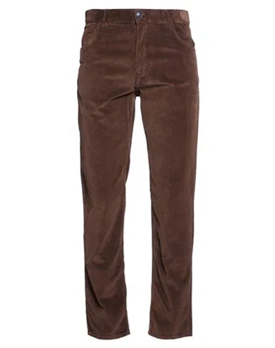 40weft Man Pants Brown Size 34 Cotton, Lyocell, Elastane