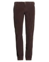 40weft Man Pants Brown Size 36 Cotton, Elastane In Brown