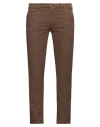40weft Man Pants Camel Size 38 Cotton, Elastane In Brown