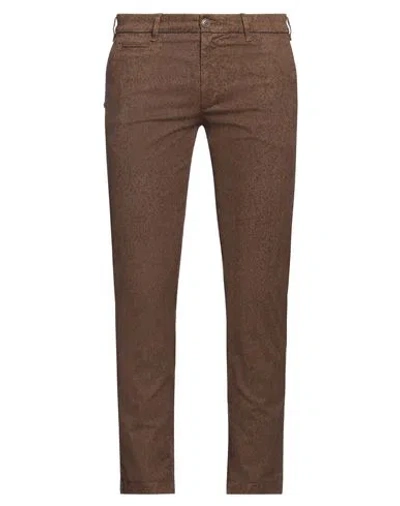 40weft Man Pants Brown Size 36 Cotton, Elastane