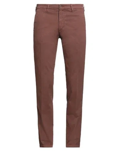 40WEFT 40WEFT MAN PANTS BROWN SIZE 38 COTTON, ELASTANE