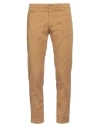 40weft Man Pants Camel Size 36 Cotton, Elastane In Beige