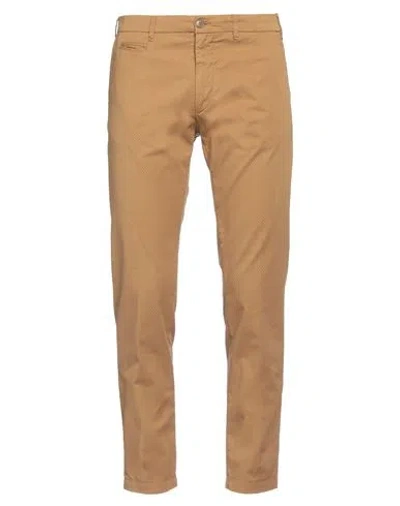 40weft Man Pants Camel Size 36 Cotton, Elastane In Beige