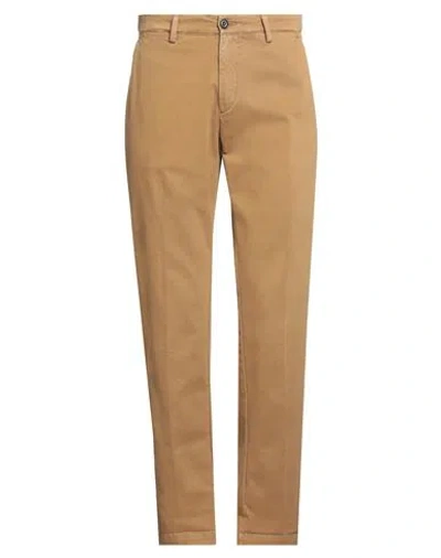 40weft Man Pants Camel Size 38 Cotton, Elastane In Sand