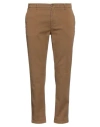 40weft Man Pants Camel Size 38 Organic Cotton, Cotton, Elastane In Beige