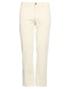40weft Man Pants Cream Size 30 Cotton, Elastane In White