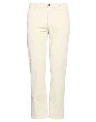 40weft Man Pants Cream Size 30 Cotton, Elastane In White