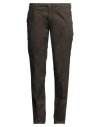 40weft Man Pants Dark Brown Size 38 Cotton, Elastane