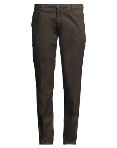 40weft Man Pants Dark Brown Size 38 Cotton, Elastane