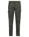 40weft Man Pants Military Green Size 38 Cotton, Elastane In Green