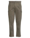 40weft Man Pants Dark Green Size 38 Cotton, Elastane In Brown