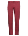 40weft Man Pants Garnet Size 40 Cotton, Elastane
