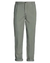 40weft Man Pants Grey Size 34 Cotton, Nylon, Elastane In Green