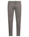 40weft Man Pants Khaki Size 38 Cotton, Elastane In Grey