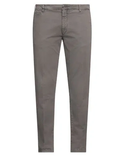 40weft Man Pants Grey Size 38 Cotton, Elastane