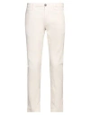 40weft Man Pants Ivory Size 28 Cotton, Elastane In White